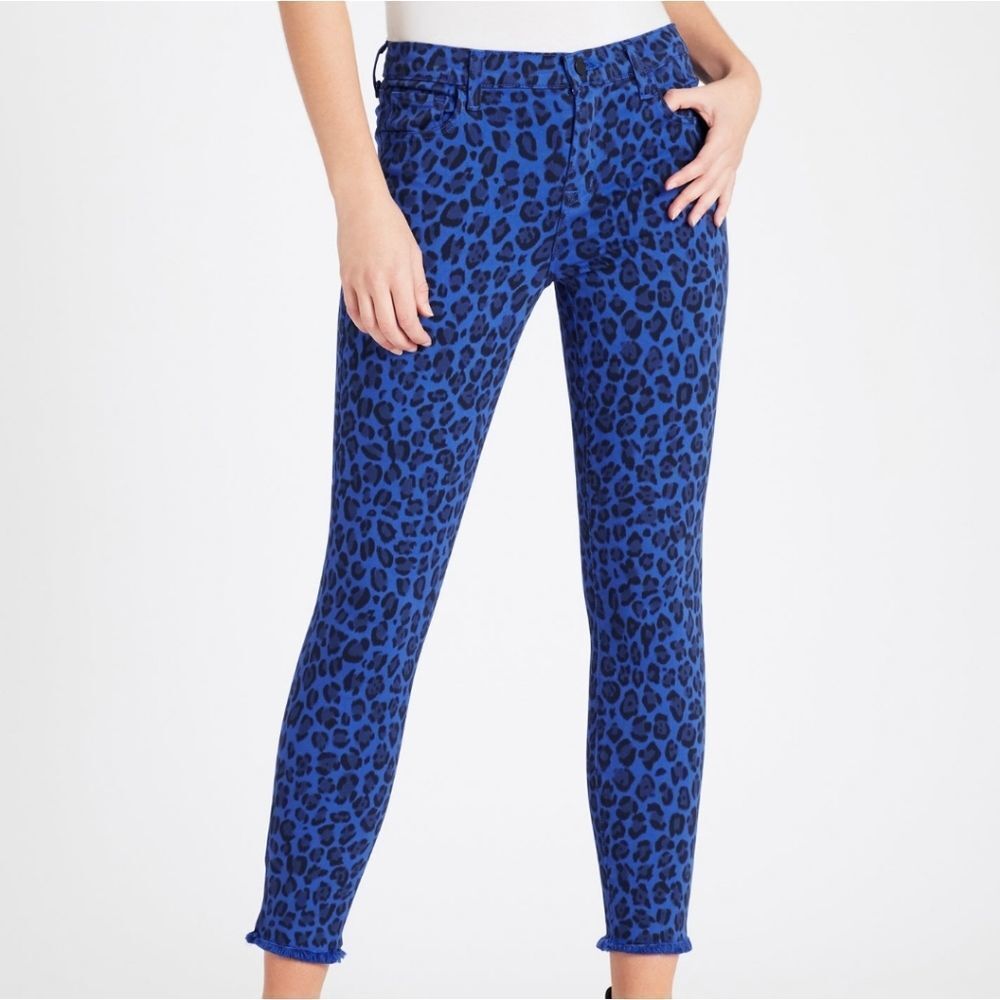 J Brand blue leopard skinny jeans size 27.